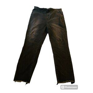 RISEN High Rise Black Denim Frayed Edge Skinny XRDP1215 2XL